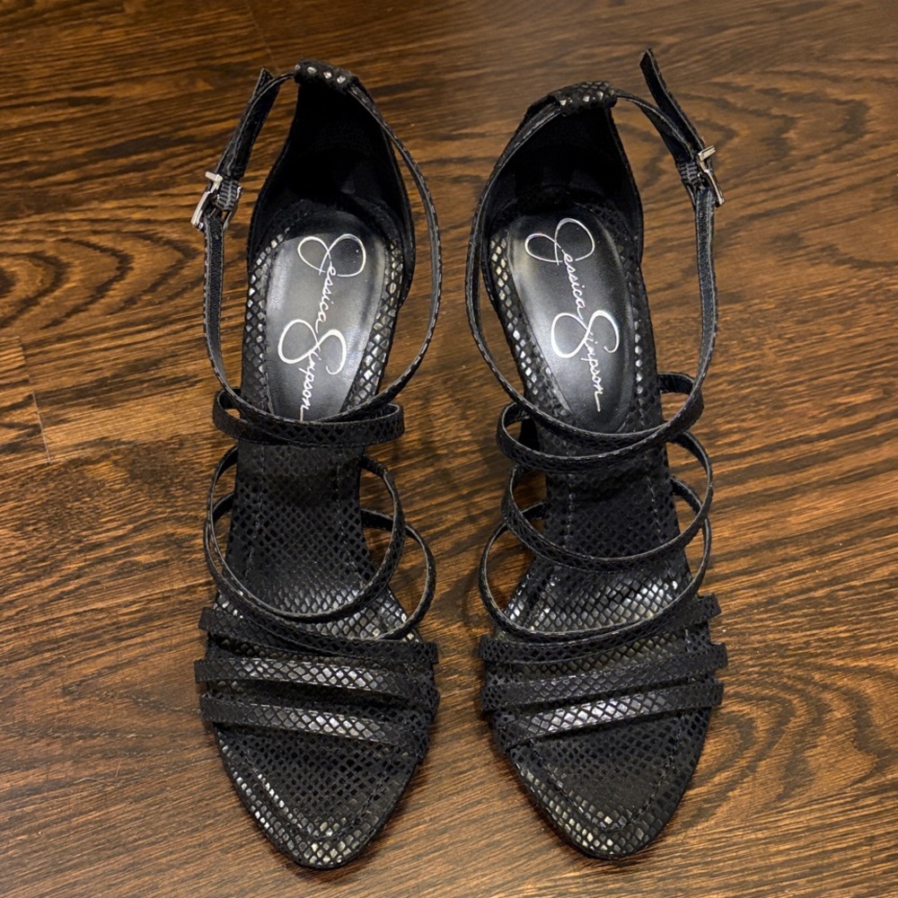 Jessica Simpson Black Strappy Heels